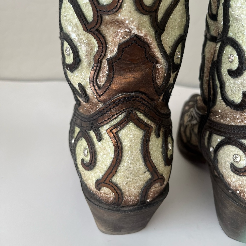 Corral glitter western boots bronze snip toe 9 - Picture 14 of 14